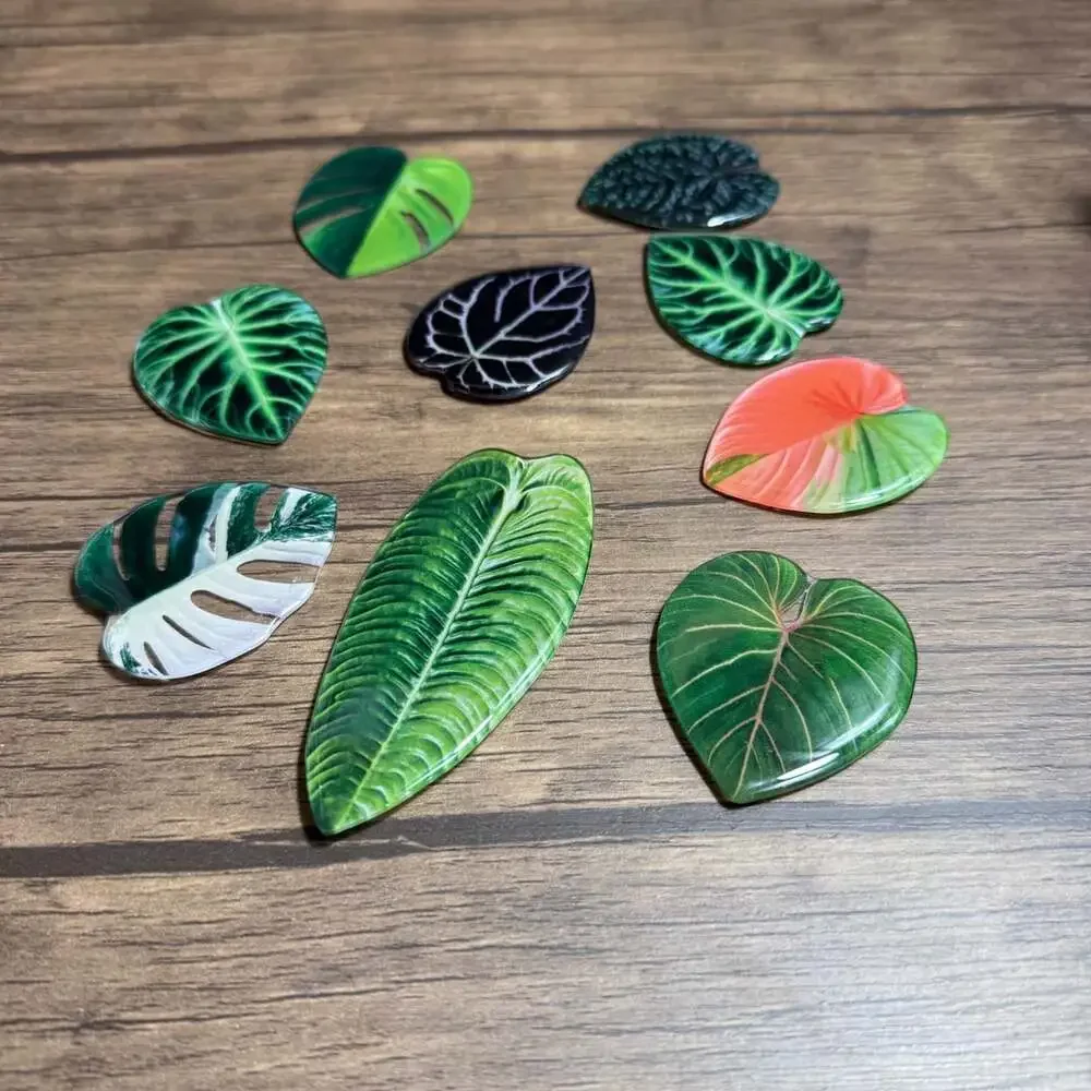 9pc Plant Leaf Shaped Fridge Magnets Decorative Refrigerator Magnets